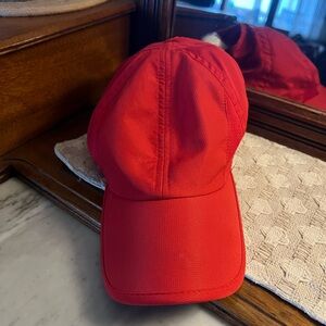 PONYFLO Classic Ponytail Adjustable Athletic UV Protection Lightweight Hat Red